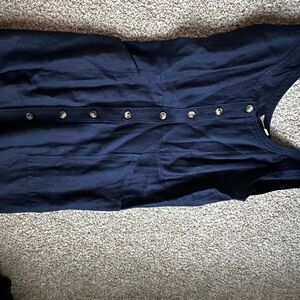 Navy Button-Front Women’s Dress